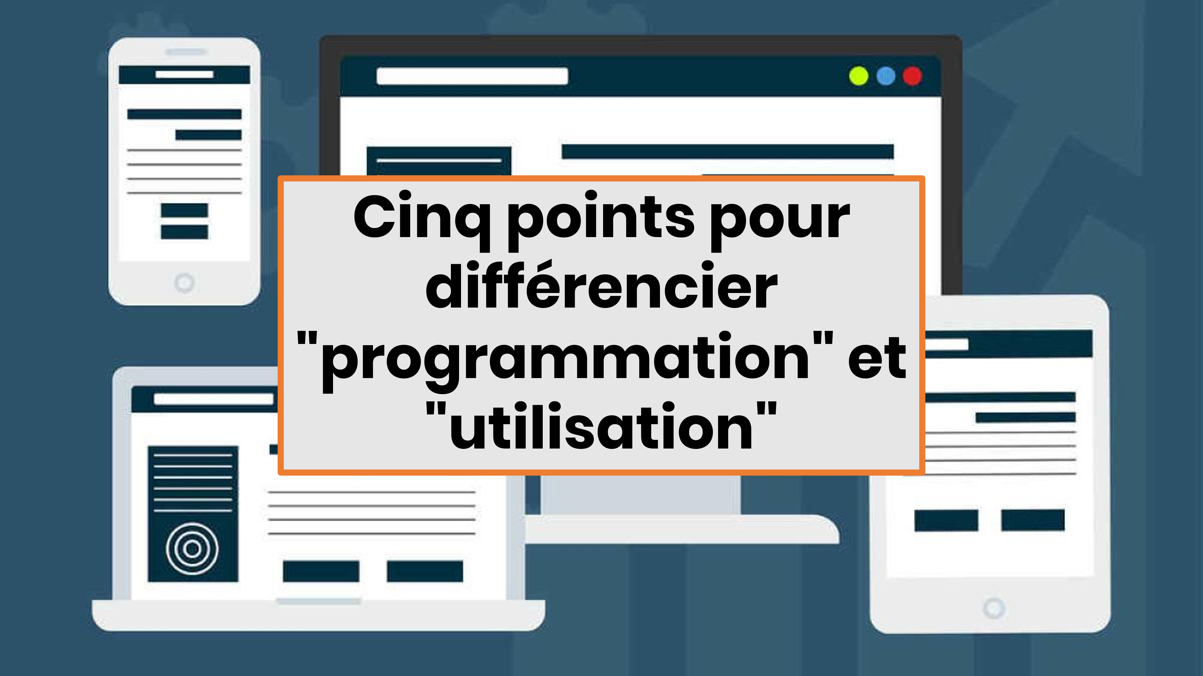 Illustration responsive d'un site web ou e-commerce pour aborder la question de WordPress/WooCommerce avec Elementor ou avec développement sur-mesure