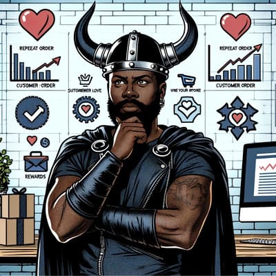 illustration d'un viking qui réfléchit à un programme fidélité e-commerce WooCommerce performant pour ses clients