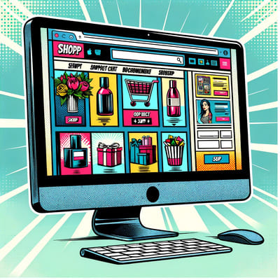 illustration d'un site e-commerce wordpress woocommerce sur un ecran apple